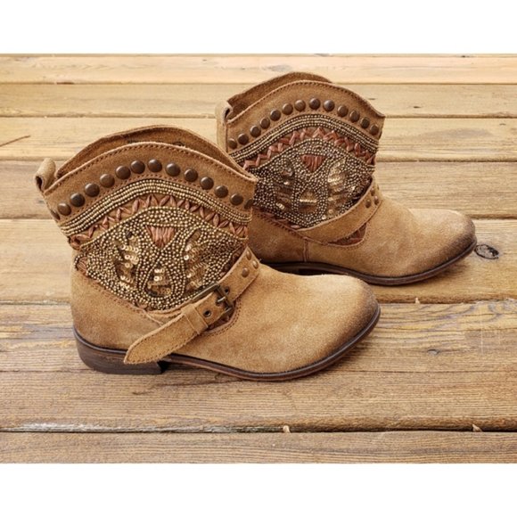naughty monkey Shoes - Naughty Monkey Beaded Boho Festival Booties 6.5M